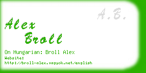 alex broll business card
